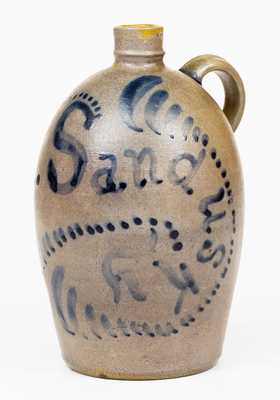 W. Sandusky Stoneware Jug, probably by R.T. Williams, New Geneva, PA
