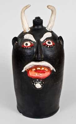 Brown Pottery / Arden, N.C. / Handmade Devil Face Jug