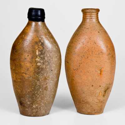 Lot of Two: Early Stoneware Flasks, Northeastern U.S.
