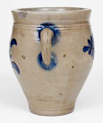 Exceptional Manhattan Vertical-Handled Stoneware Jar, probably Crolius Family, circa 1790