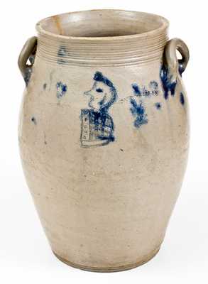 PARR & BURLAND, Baltimore Stoneware Jar w/ Incised Military Figure