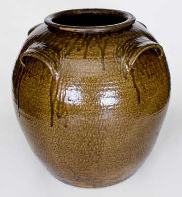 Daniel Seagle, Vale, NC Sixteen-Gallon Four-Handled Stoneware Jar with Alkaline Glaze