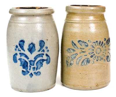 Lot of Two: Western PA Stoneware Wax Sealers with Stenciled Decorations
