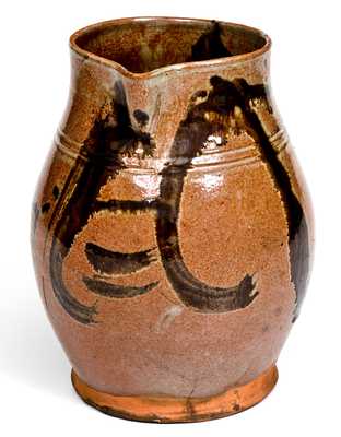 New England Slip-Decorated Redware Pitcher