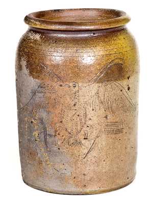 Early Baltimore Stoneware Liberty Jar w/ Incised Eagle