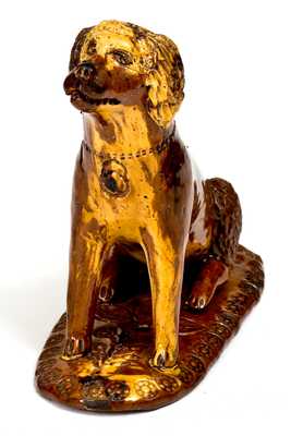 Fine Antique American Redware Dog Figure
