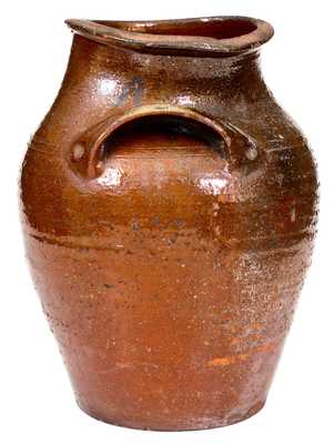 Scarce Great Road Glazed Redware Jar, Southwestern VA or Eastern TN, mid 19th century