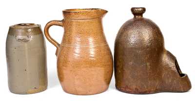 Three Pieces of Utilitarian Pottery, incl. Perryopolis and Bloomsburg, PA
