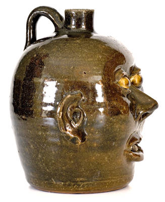 Lanier Meaders (Cleveland, Georgia) Stoneware Face Jug with Rock Teeth