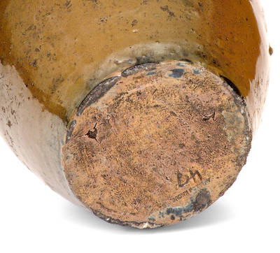 Rare BROWN POTTERY (Arden, NC) Stoneware Face Jug with Rutile