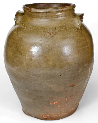 Rare and Important Nine-Gallon David Drake Stoneware Jar, Aug 5, 1851 / Dave