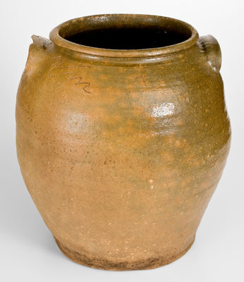 Five-Gallon Lm Akaline-Glazed Stoneware Jar, Dave at Lewis Miles Stony Bluff Manufactory, Horse Creek Valley, Edgefield District, SC, c1855