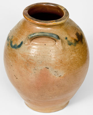 C. CROLIUS / NEW-YORK Cobalt-Decorated Stoneware Jar, c1825