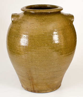 Twelve-Gallon Alkaline-Glazed Stoneware Jar, Stamped DS*, Daniel Seagle, Lincoln County, NC, c1840