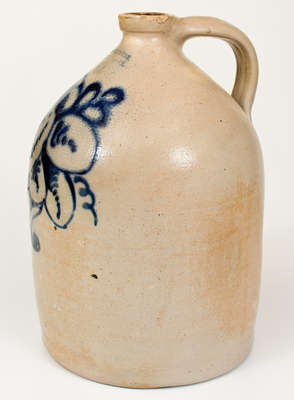 Rare J. &. E. NORTON. / BENNINGTON VT Stoneware Jug w/ Cornucopia Decoration