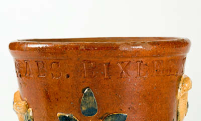 Extremely Rare / Important Redware Flowerpot, 