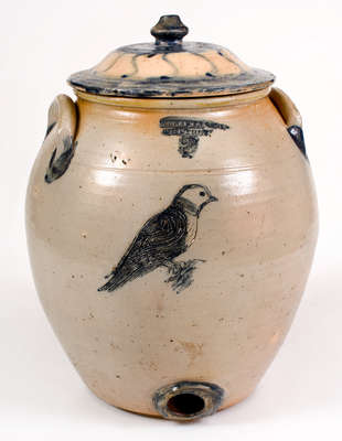T. CRAFTS & CO. / WHATELY Stoneware Water Cooler w/ Incised Bird