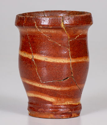 Very Rare Miniature New Market, VA Slip-Decorated Redware Jar