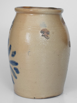 Unusual Two-Gallon Stoneware Jar w/ Stenciled Cobalt Decoration, Western PA or Ohio