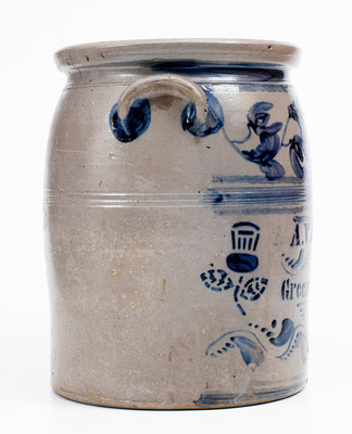 Outstanding A.V. Boughner / Greensboro, PA Four-Gallon Stoneware Jar