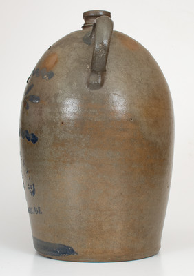 Four-Gallon T.F. REPPERT / GREENSBORO, PA Double-Handled Stoneware Jug w/ Cobalt Decoration