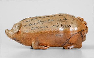 Rare Anna Pottery Stoneware Pig Flask w/ 