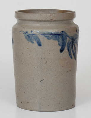 Fine 1/4 Gal. Baltimore Stoneware Jar w/ Floral Decoration, circa 1840