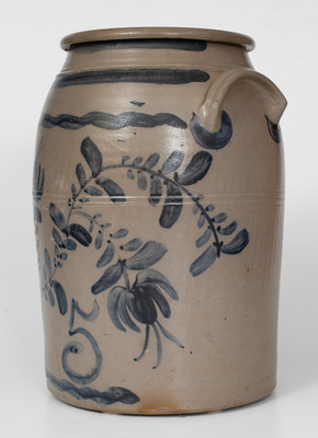 5 Gal. Western PA Stoneware Jar w/ Elaborate Floral Decoration