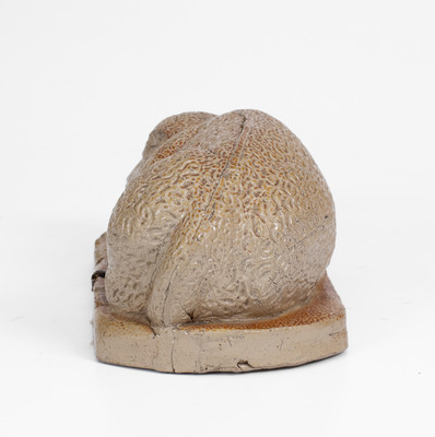 Rare Large Midwestern Salt-Glazed Stoneware Recumbent Lamb Figure