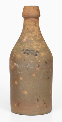Unusual NEW ULM, Minnesota Stoneware Bottle
