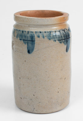 Quart-Sized Southeastern PA Stoneware Jar w/ Cobalt Swags