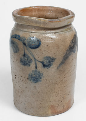 1 Gal. JOHN BELL / WAYNESBORO Stoneware Jar w/ Sponged Fruit Decoration