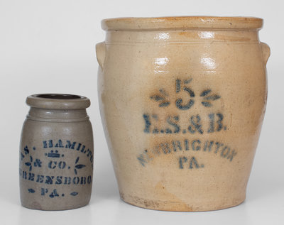 Lot of Two: Southwestern Pennsylvania Stoneware Jars