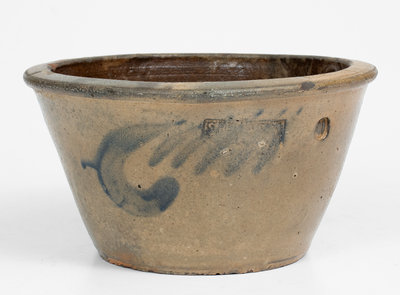 S. BELL & SON / STRASBURG, VA Stoneware Bowl w/ Floral Decoration, c1890