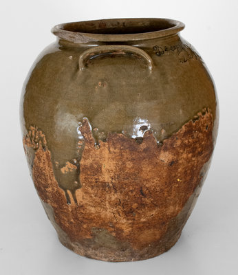 Alkaline-Glazed Stoneware Jar Inscribed 