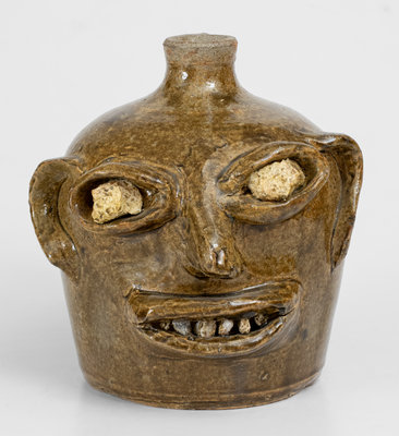 Extremely Rare Cheever and Lanier Meaders Rock Eye and Tooth Face Jug, c1967