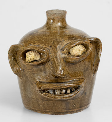 Extremely Rare Cheever and Lanier Meaders Rock Eye and Tooth Face Jug circa 1967