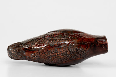 Fine Moravian Redware Fish Bottle, Salem, North Carolina, c1801-1829