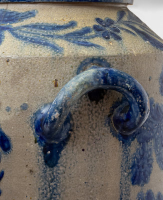 Monumental 15 Gal. Stoneware Water Cooler with Elaborate Incised Bird and Floral Decoration, Henry Harrison Remmey, Philadelphia, PA, 1828