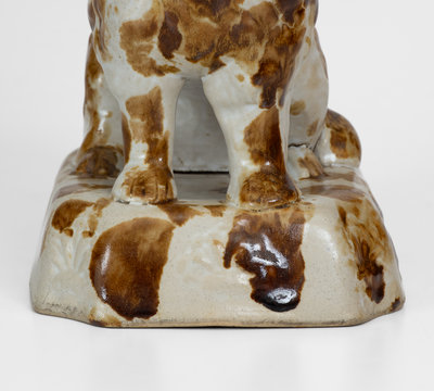 Ohio Stoneware Spaniel with Elaborate Manganese Decoration