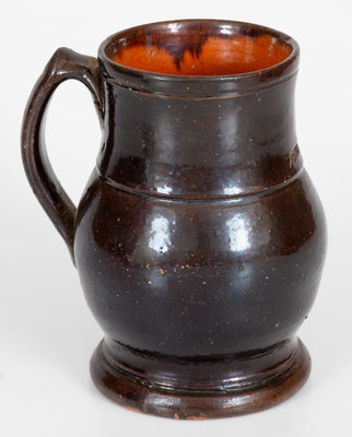 JOHN BELL (Waynesboro, Pennsylvania) Redware Ale Mug, c1840-1880