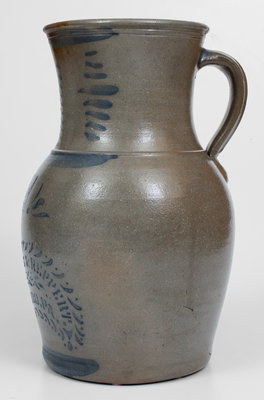Fine 2 Gal. WILLIAMS & REPPERT / GREENSBORO, PA Stoneware Pitcher with Stenciled and Freehand Decoration