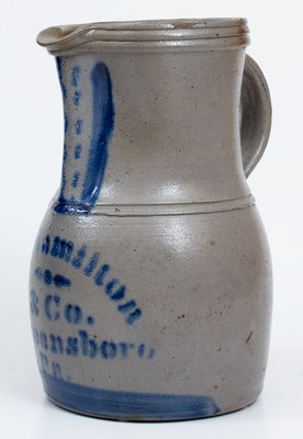 1 Gal. Jas. Hamilton & Co. / Greensboro, Pa. Stoneware Pitcher with Bold Cobalt Decoration