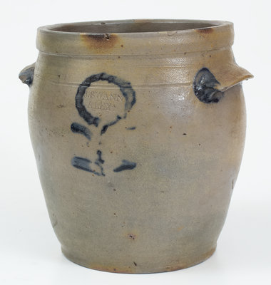 Exceptional J. SWANN / ALEXA. (John Swann, Alexandria, VA) Stoneware Jar, circa 1820