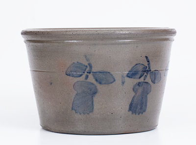 Rare Greensboro, PA Stoneware Bowl with Stenciled Thistle Decoration