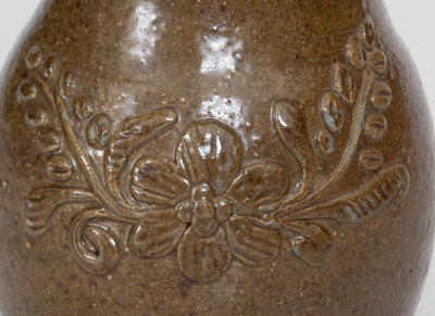 Outstanding Diminutive Alkaline-Glazed Alabama Stoneware Pitcher w/ Applied Decoration