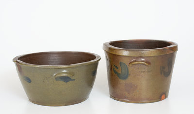 Lot of Two: Marked Strasburg, Virginia Stoneware Bowls (Hickerson and Sonner)