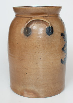 Fine COWDEN & WILCOX / HARRISBURG, PA Two-Gallon Stoneware Jar w/ Elaborate Decoration