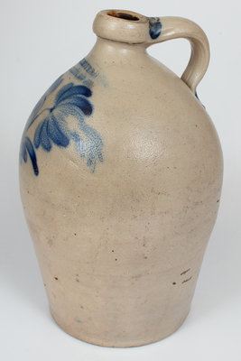 2 Gal. WM. MOYER / HARRISBURG, PA Stoneware Jug w/ Floral Decoration