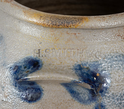 H. SMITH & Co. (Alexandria, VA) 1 1/2 Gal. Stoneware Jar w/ Cobalt Floral Decoration